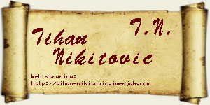 Tihan Nikitović vizit kartica